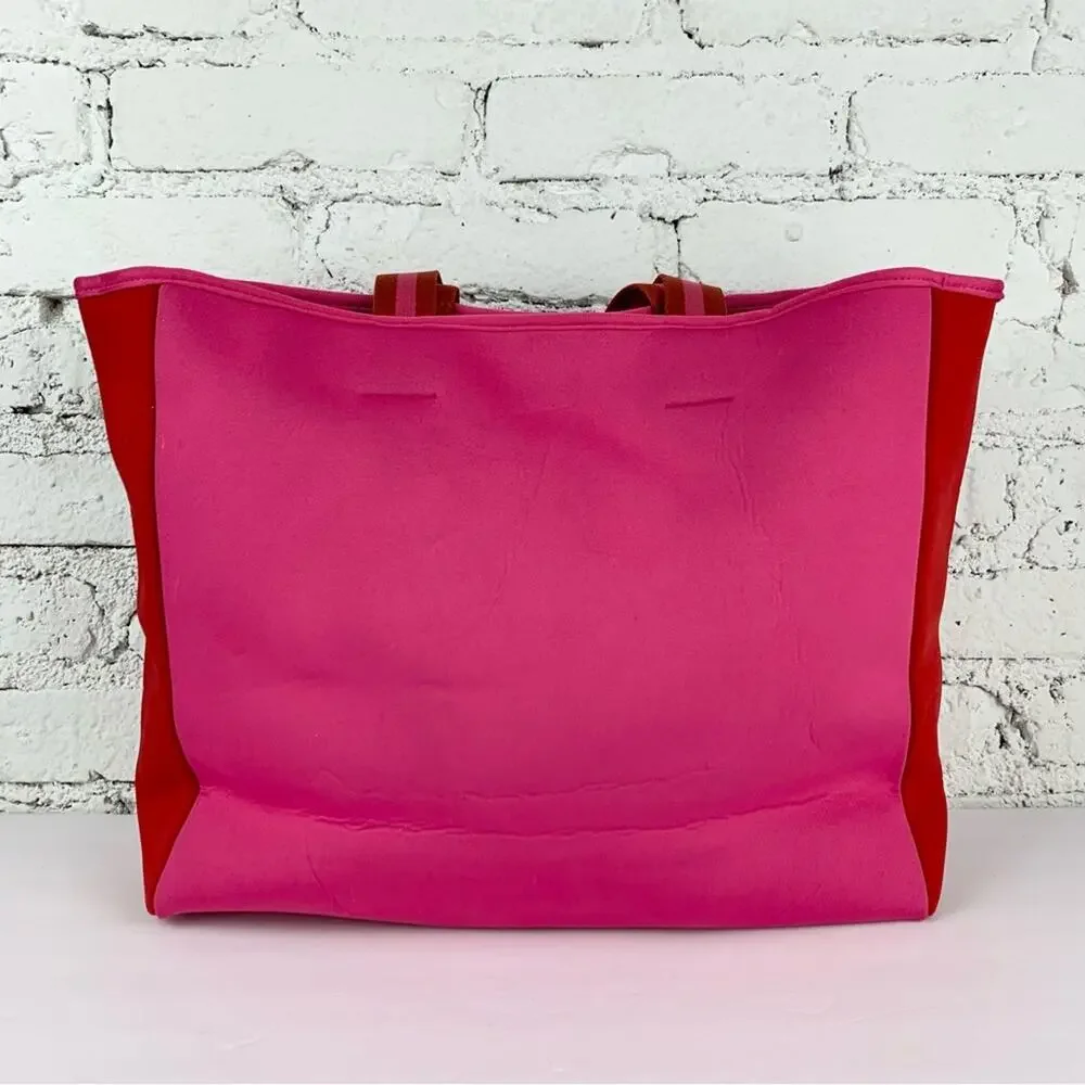 Summersalt Tote Pink Neoprene Stripe Beach Water Bag